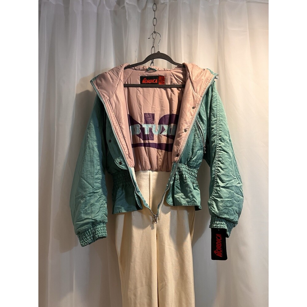 Nordica Vintage NWT Teal and Pink Ski Suit One Piece Woman’s Size M